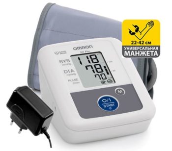 Автоматический тонометр Omron M2 Plus с универсальной манжетой 22-42 см и адаптером