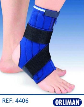 Бандаж на голеностоп с пружинными ребрами жесткости и затяжками 4406, Orliman